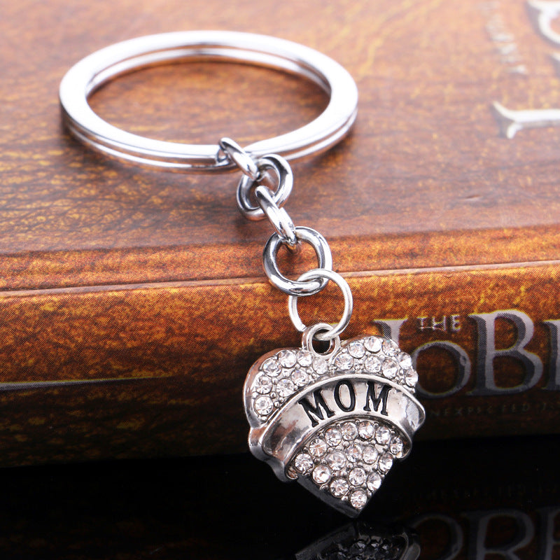 Wholesale Love Alloy Diamond Engraving Key Chain